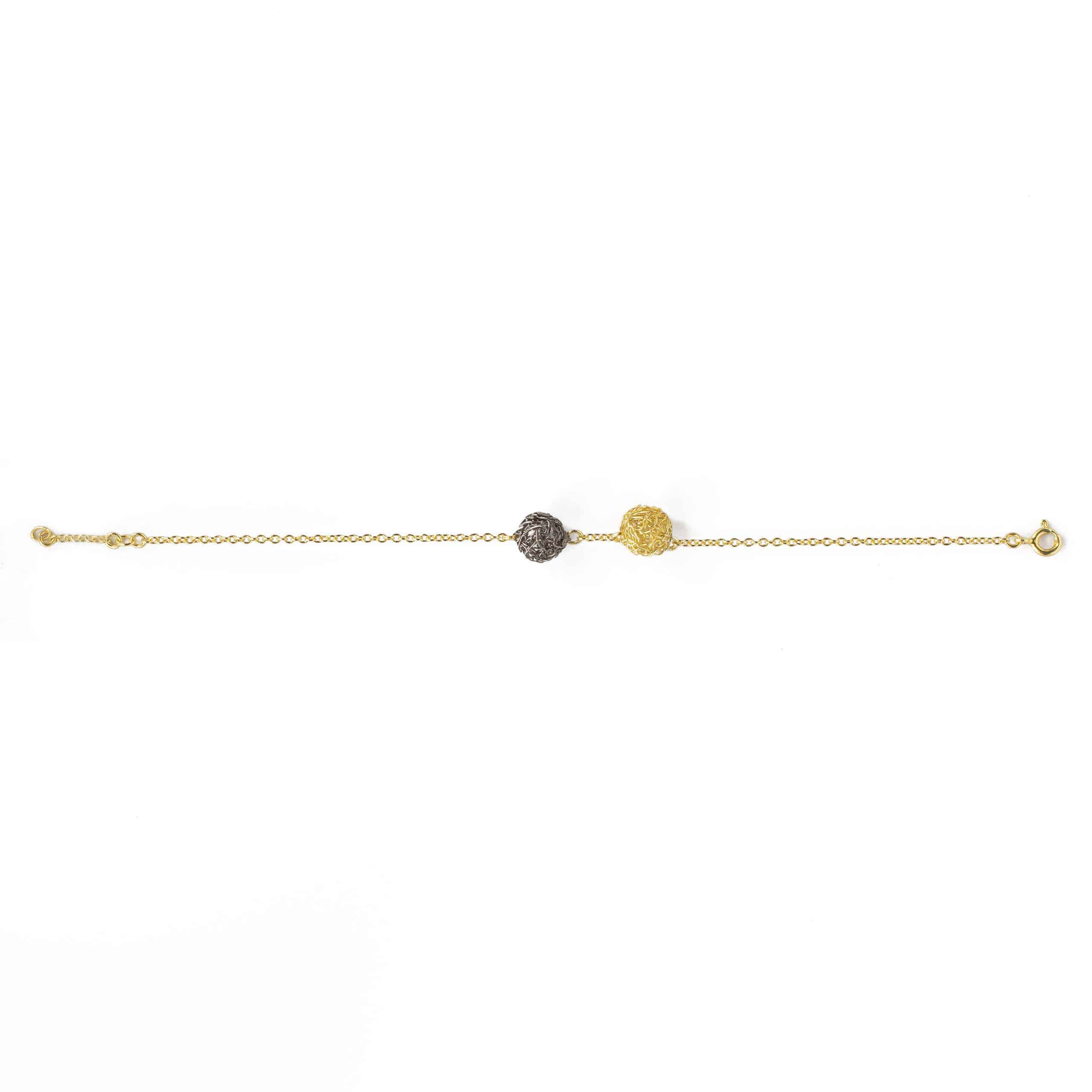 Black Rhodium and Gold Sphere Bracelet