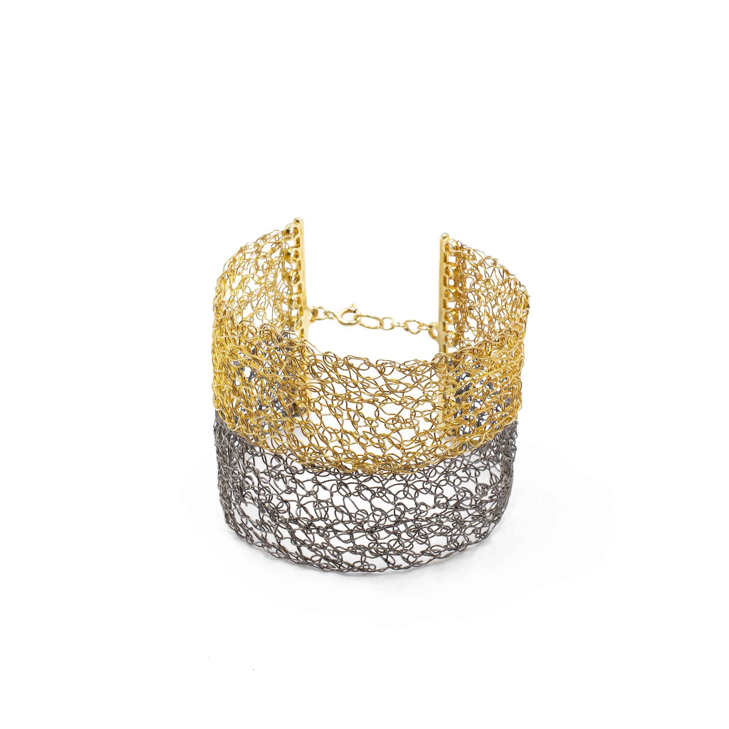 Gold and Black Cuff Bracelet