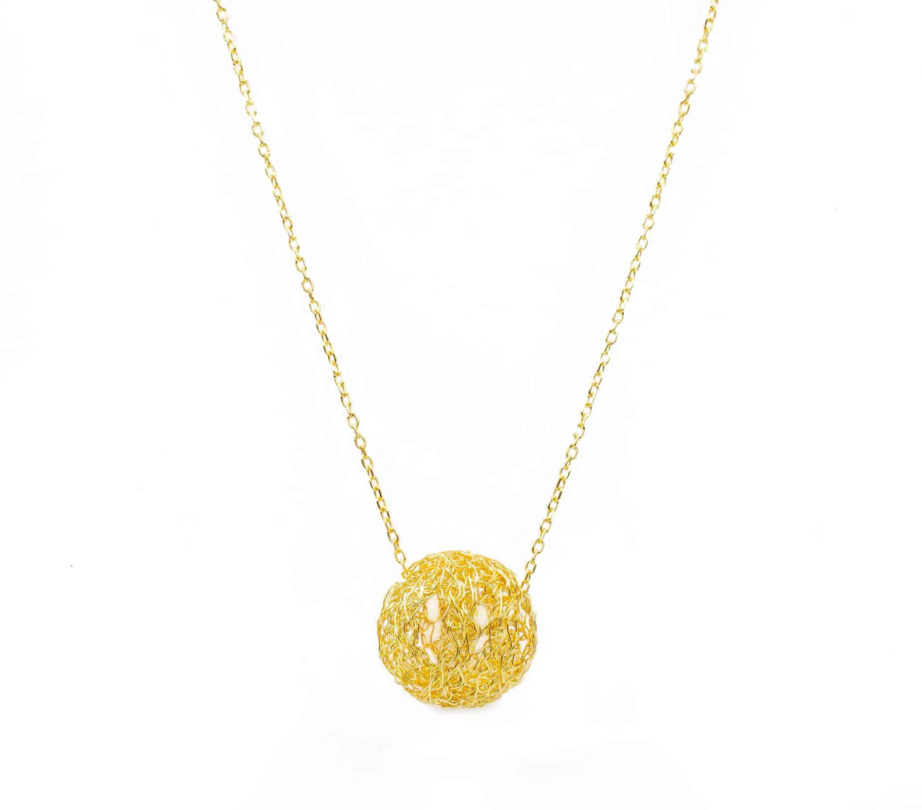 Yellow Gold Double Ring Pendant