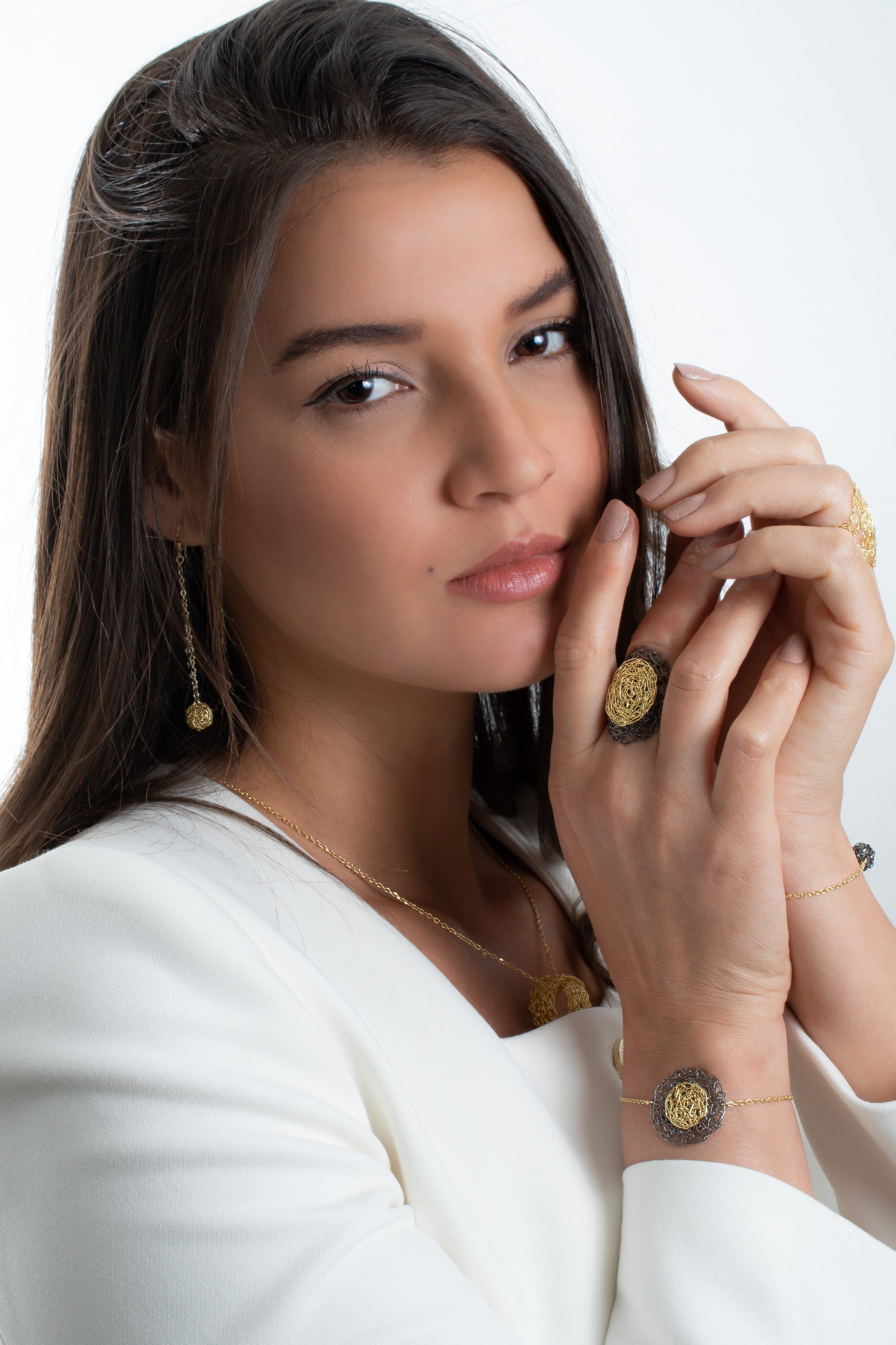 Black Rhodium and Gold Oval Ring